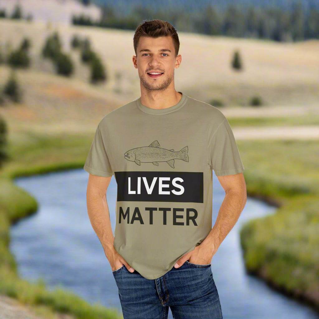 Trout Lives Matter Unisex Garment-Dyed T-shirt